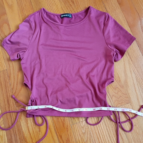 Popular 21 Ruched Crop Top Size Large - Picture 6 of 9